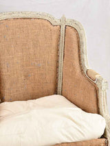 Pair of rustic Louis XVI armchairs with jute upholstery