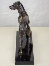 Vintage bronze sculpture of a hunting dog