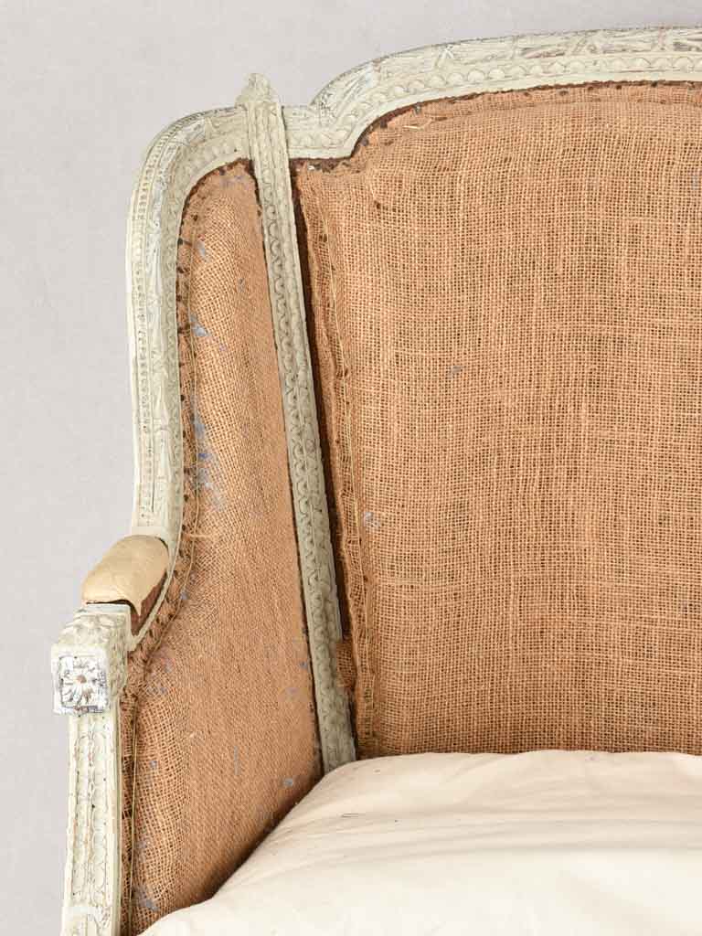 Pair of rustic Louis XVI armchairs with jute upholstery