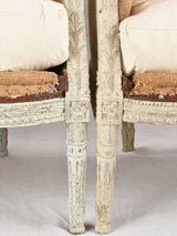 Pair of rustic Louis XVI armchairs with jute upholstery