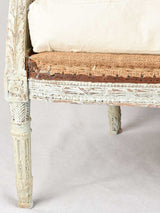Pair of rustic Louis XVI armchairs with jute upholstery