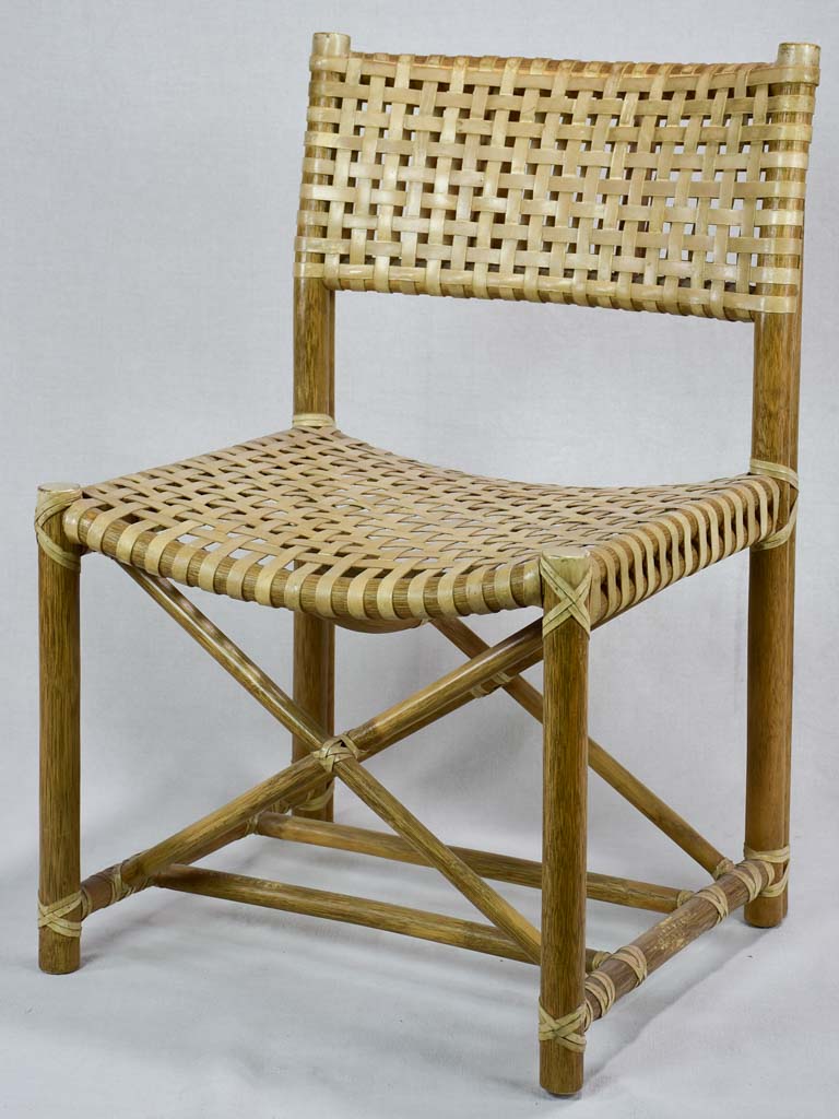 Four woven leather chairs from the 1960's John McGuire