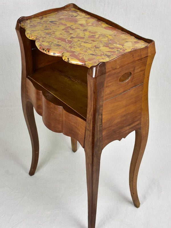 Walnut Nightstand with Provence Marble Top