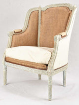 Pair of rustic Louis XVI armchairs with jute upholstery