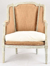 Pair of rustic Louis XVI armchairs with jute upholstery