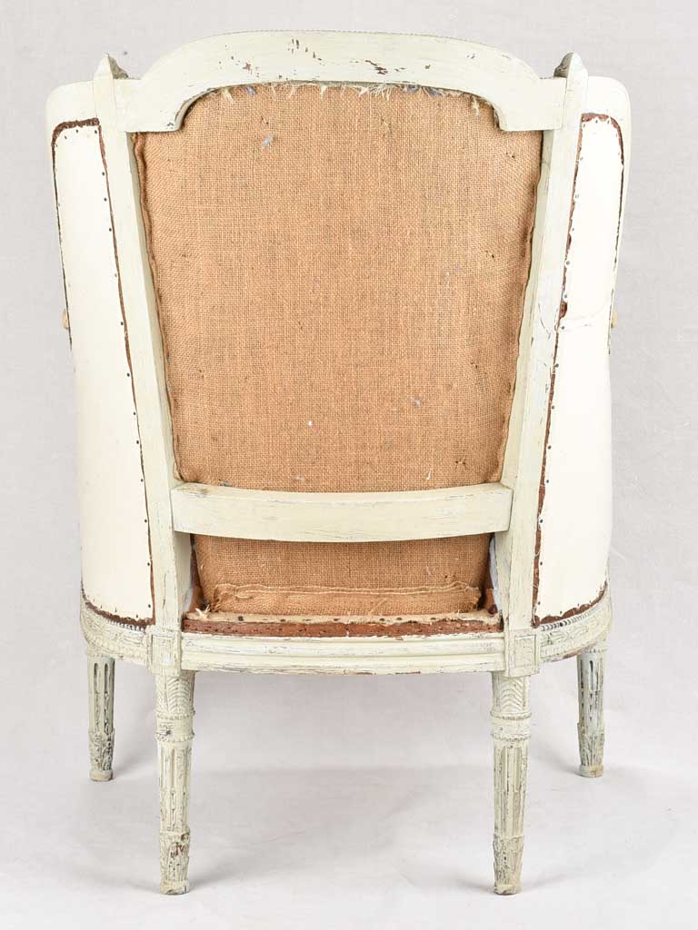 Pair of rustic Louis XVI armchairs with jute upholstery