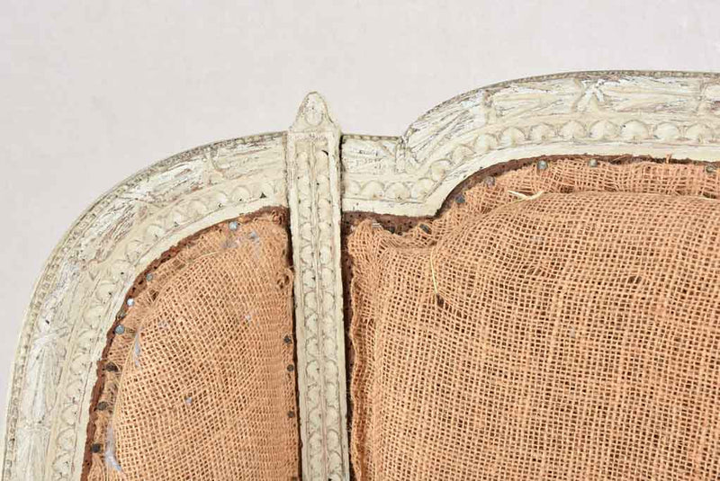Pair of rustic Louis XVI armchairs with jute upholstery