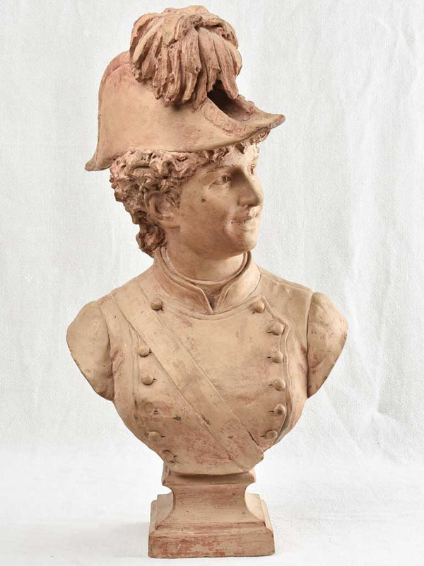 19th century terracotta bust of a horsewoman - 21¼"