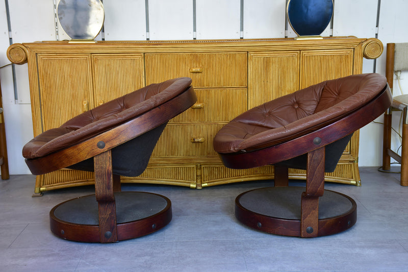Pair of vintage Convair swivel lounge chairs