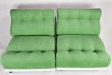 Pair of large vintage lounge chairs with green upholstery