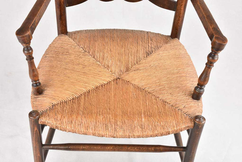 Pair of antique Provencal ladder back armchairs
