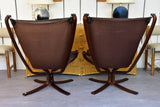 Large pair of Norwegian Falcon chairs attributed to Sigurd Ressell