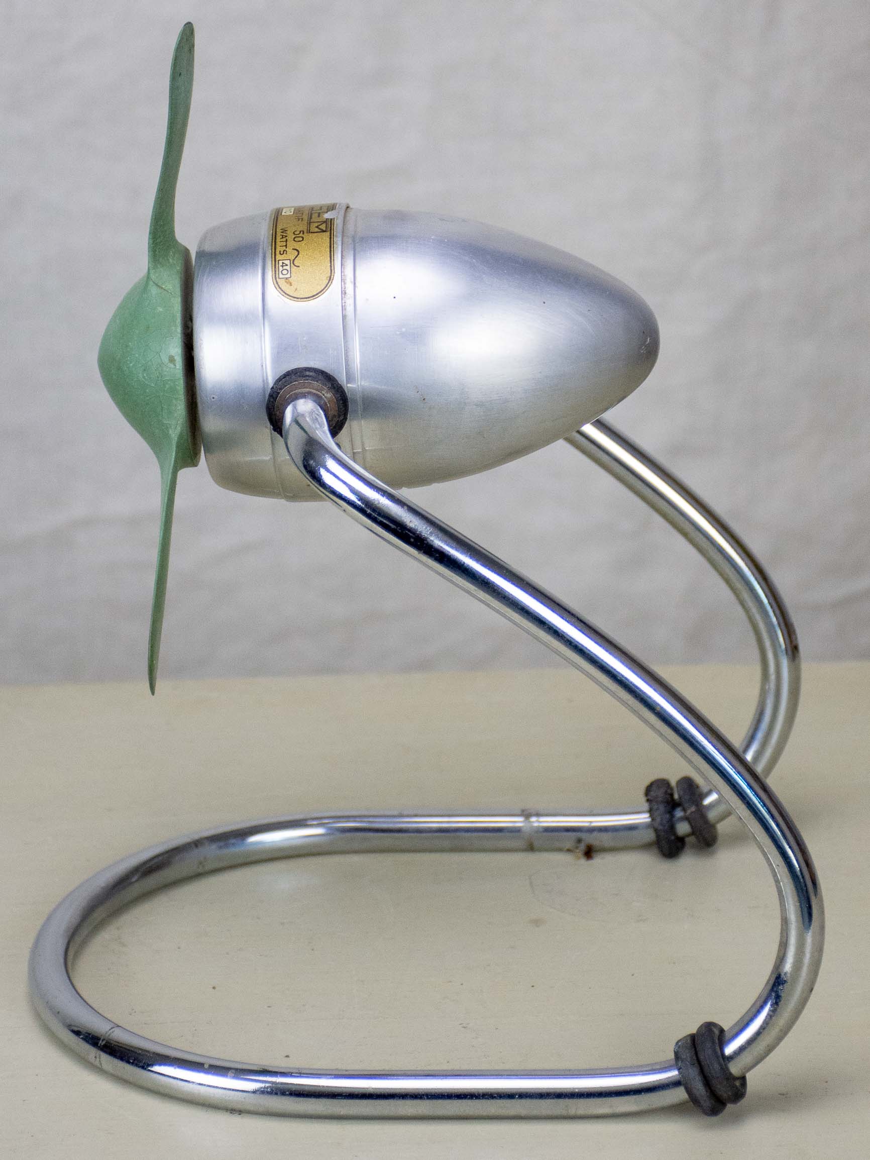 Vintage green and chrome electric fan