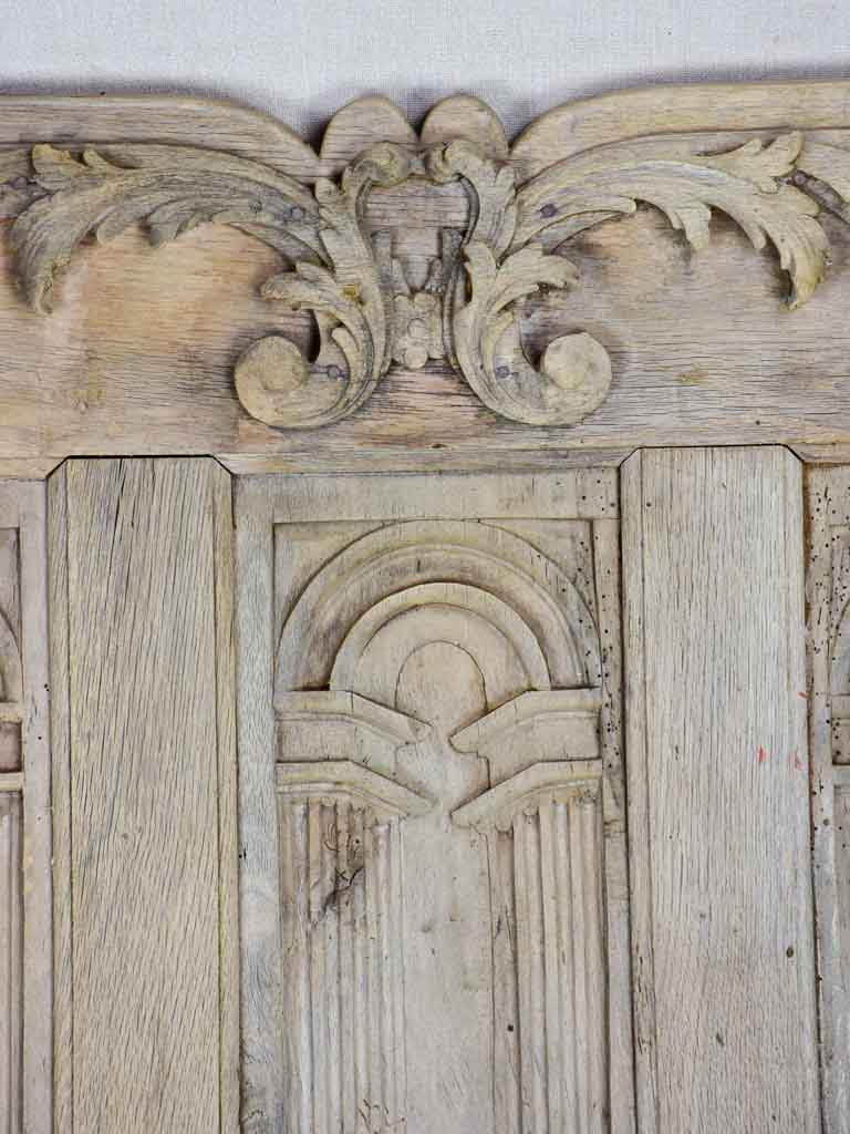 Late 19th Century French oak carved door with three perspective panels 32" x 25¼"
