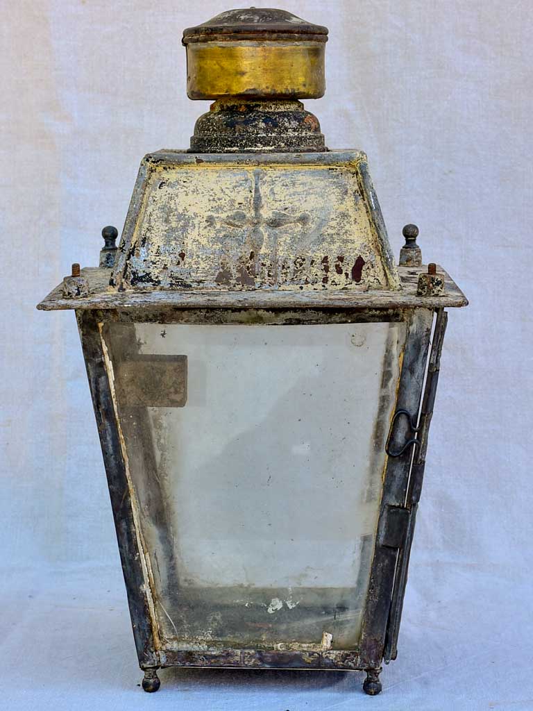 Rustic 19th Century French wall lantern 22"