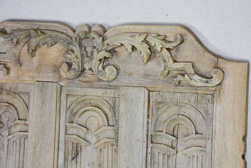 Late 19th Century French oak carved door with three perspective panels 32" x 25¼"