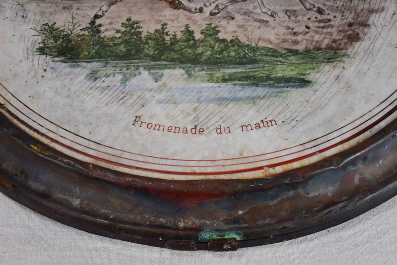 Antique French lid / table top - enamel cast iron 24¾"
