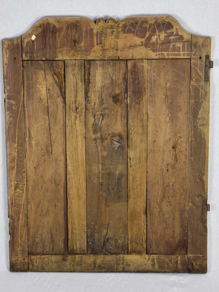 Late 19th Century French oak carved door with three perspective panels 32" x 25¼"