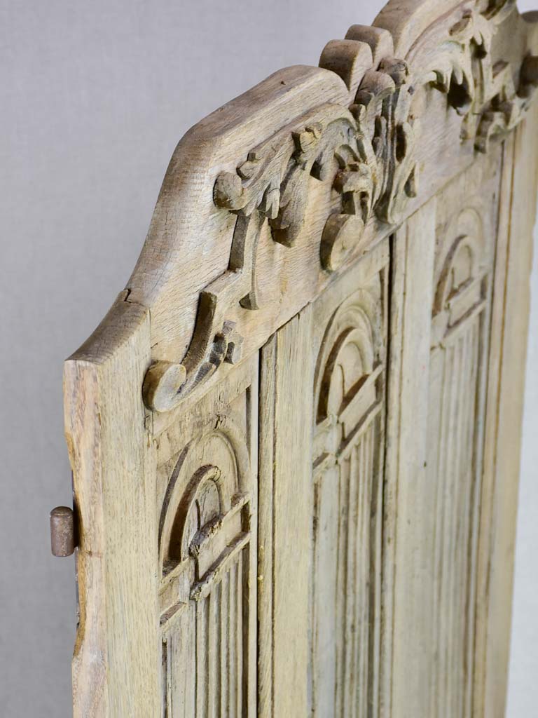 Late 19th Century French oak carved door with three perspective panels 32" x 25¼"