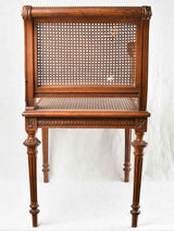 Louis XVI style cane chaise longue w/ ram's head armrest - 33¾"