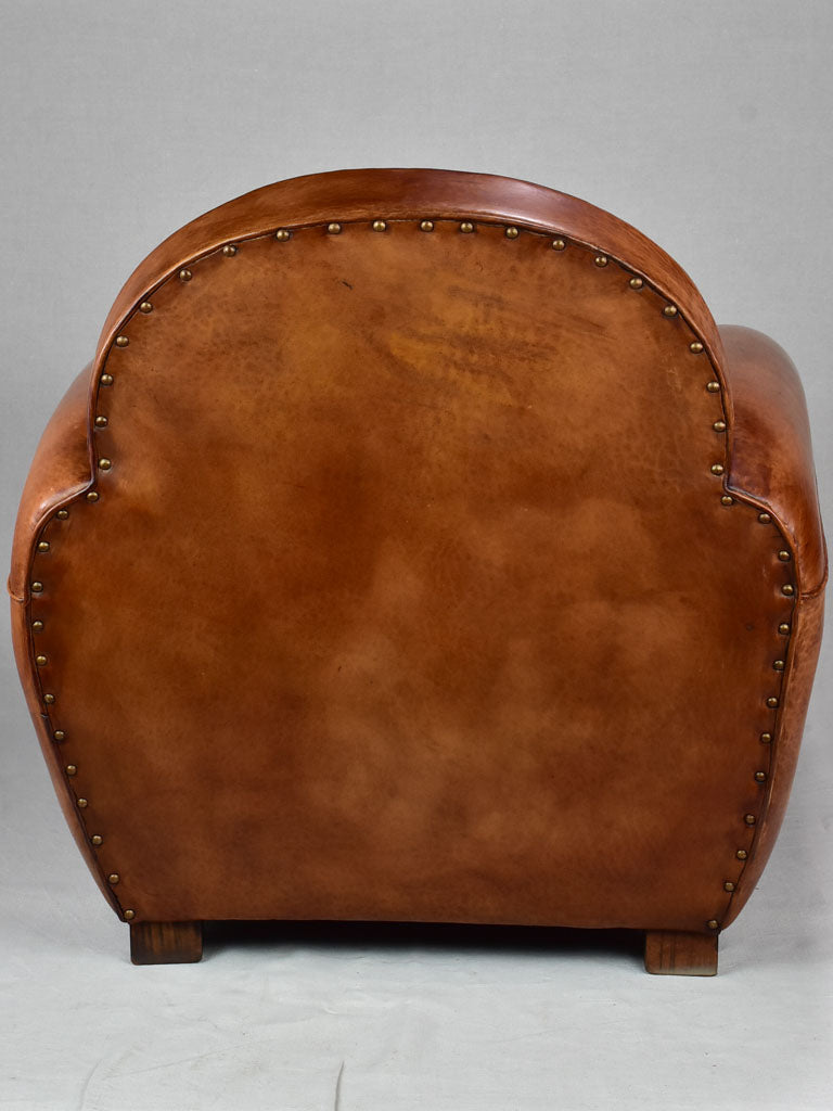 High-quality crafted leather club chair