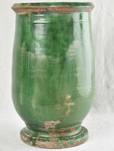 19TH CENTURY TOURNAC OLIVE JAR WITH GREEN GLAZE 21¾"