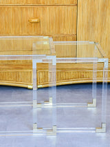 Two pairs of perspex nesting tables