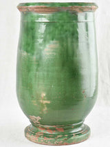 19TH CENTURY TOURNAC OLIVE JAR WITH GREEN GLAZE 21¾"