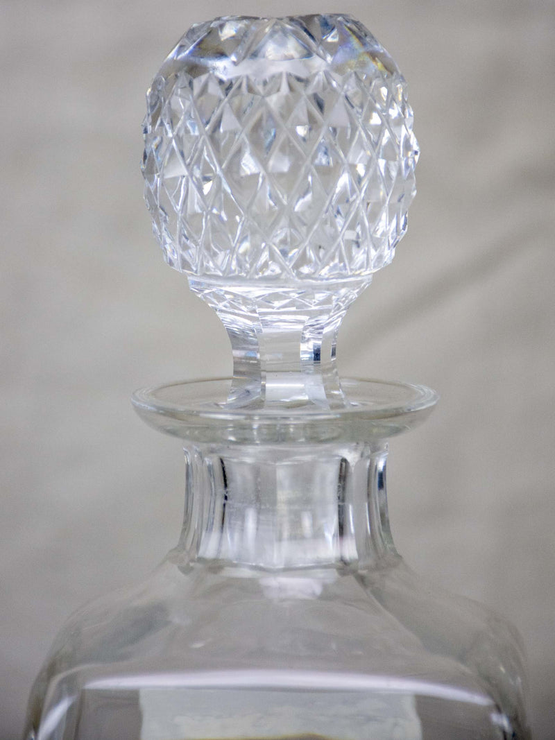 Antique French crystal whisky decanter