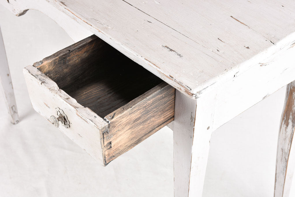 Antique French desk with light gray patina