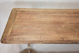 Rare double - leg bistro table with wooden top 58¼" x 24"