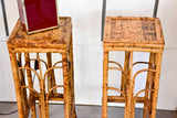Pair of vintage rattan side tables