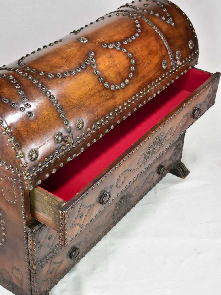 Rare leather travel commode / chest 1930's