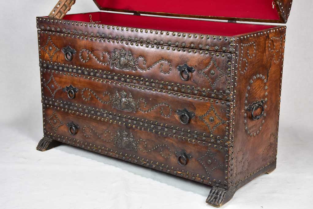 Rare leather travel commode / chest 1930's