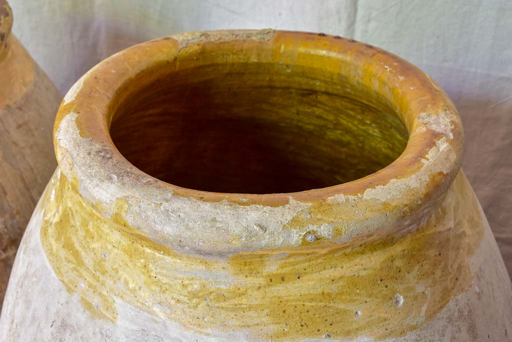 Two very large 18th Century Biot Jars with terracotta lids 41"