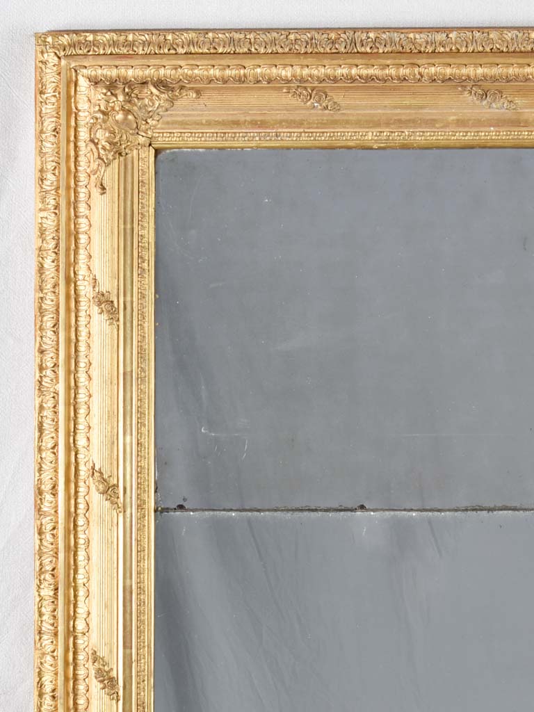 Large early 19th century gilded mirror with 2 panes 66¼" x 41¼"
