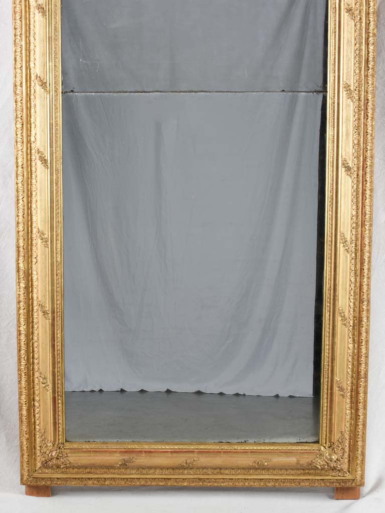Large early 19th century gilded mirror with 2 panes 66¼" x 41¼"
