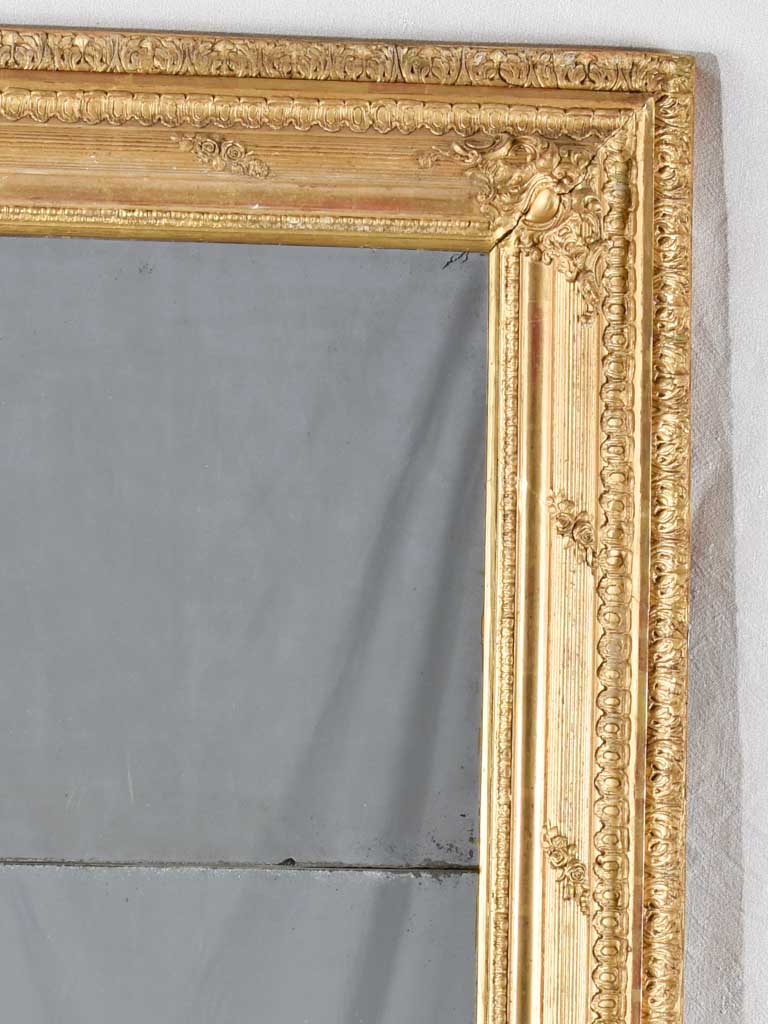 Large early 19th century gilded mirror with 2 panes 66¼" x 41¼"