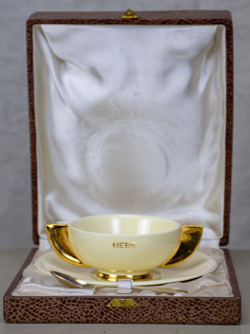 Robj Paris 'Bebe' cup, saucer and spoon in original box