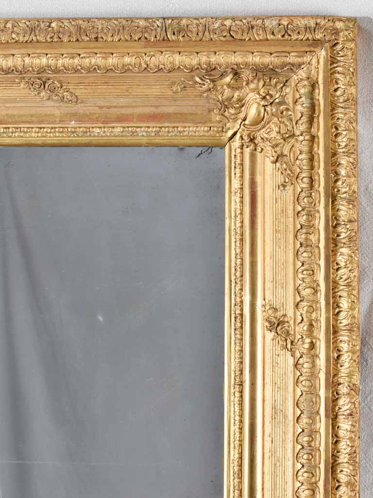 Large early 19th century gilded mirror with 2 panes 66¼" x 41¼"