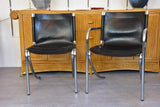 Set of six vintage leather dining chairs