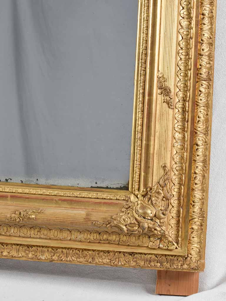 Large early 19th century gilded mirror with 2 panes 66¼" x 41¼"