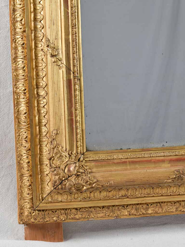 Large early 19th century gilded mirror with 2 panes 66¼" x 41¼"