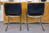 Set of six vintage leather dining chairs
