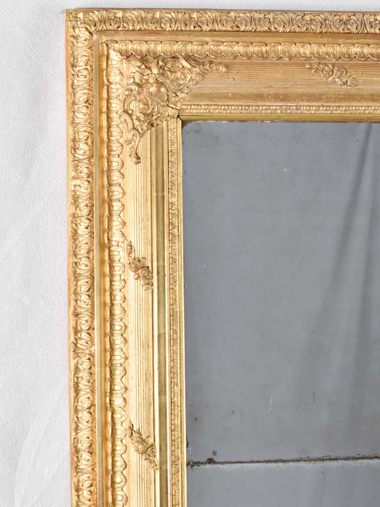 Large early 19th century gilded mirror with 2 panes 66¼" x 41¼"