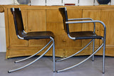 Set of six vintage leather dining chairs