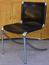 Set of six vintage leather dining chairs