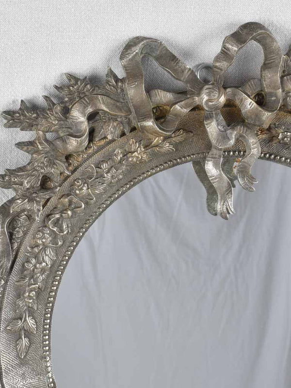 Vintage White Bronze Louis XVI Mirror