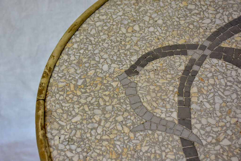 Early 20th Century French bistro table with mosaic monogram