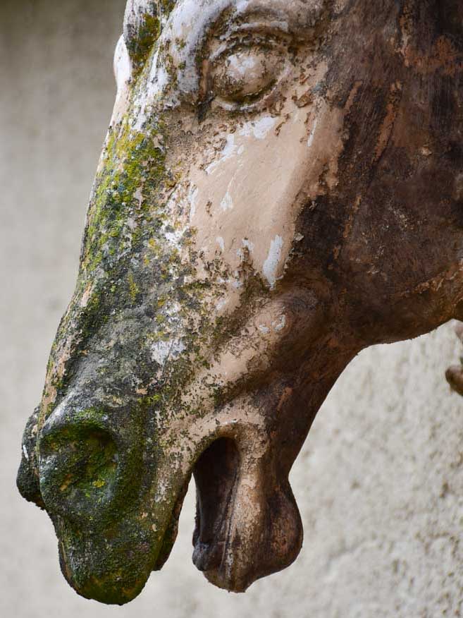 Antique French terracotta horse head 22½"